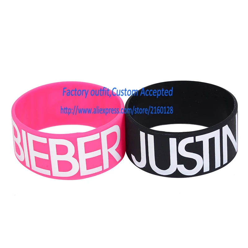 Justin Bieber Wristband Bracelet for Fans with Bieber Fever Beliebers Too Baby 30MM Width