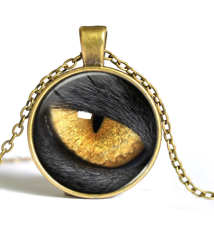 Newest 2015 Vintage Jewelry Wholesale Cat Eye Necklace Pendant Bronze