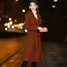 Женский Средний стиль новое осеннее и зимнее толстое модное длинное пальто