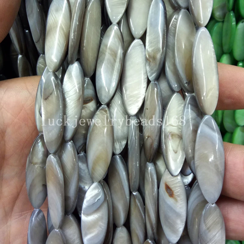 

Free shipping Women Fashion Jewelry 10x30mm Beautiful Mother of pearl Shell Art Loose Beads 15.5" FG6926