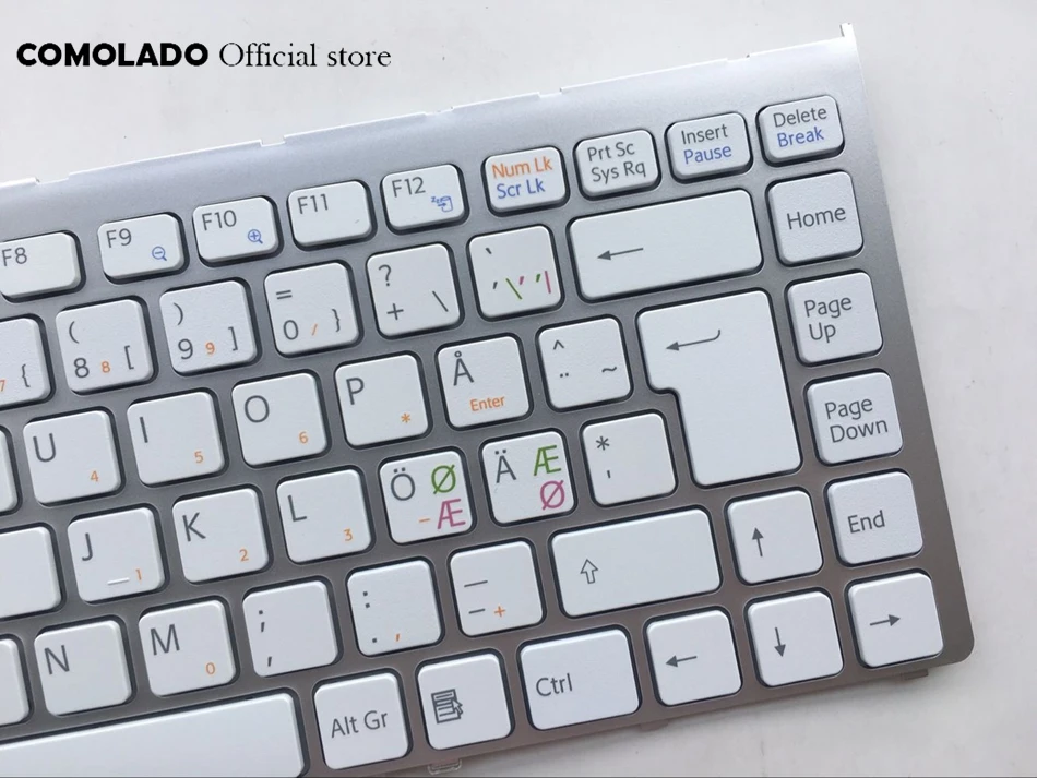 ND Nordic Keyboard For Sony Vaio VGN-FW VGN FW Series white with Silver Frame keyboard ND Layout (2)