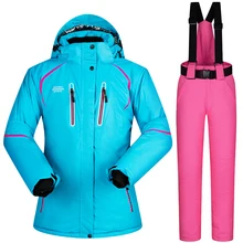 Брендовый лыжный костюм для женщин, водонепроницаемые теплые женские зимние куртки, зимняя одежда для сноуборда, лыжного спорта и сноубординга