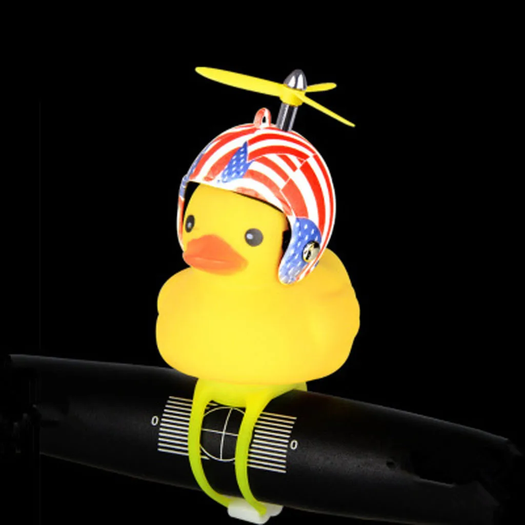 Clearance Cartoon Yellow Little Duck Shape Bicycle Bell Shining Mountain Bike Head light bicycle Lights Lamp For Bike Accessories 5.29 12