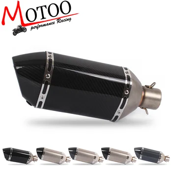 

Motoo - 36-51mm Shorty Motorcycle carbon Exhaust stainless steel Muffler Pipe Silencer With Removable DB Killer