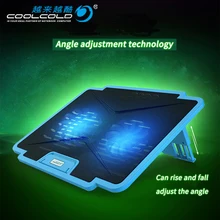 Кулер для ноутбука с 4 вентиляторами, 2 USB порта, светодиодный светильник и охлаждающая подставка для ноутбука 15,6 17 18 19 дюймов, регулируемая подставка для компьютера
