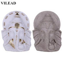 VILEAD Nature grès indien éléphant dieu Figurine religieuse éléphant-tête Sculpture Fengshui dieu hindou bouddha Statue(China)