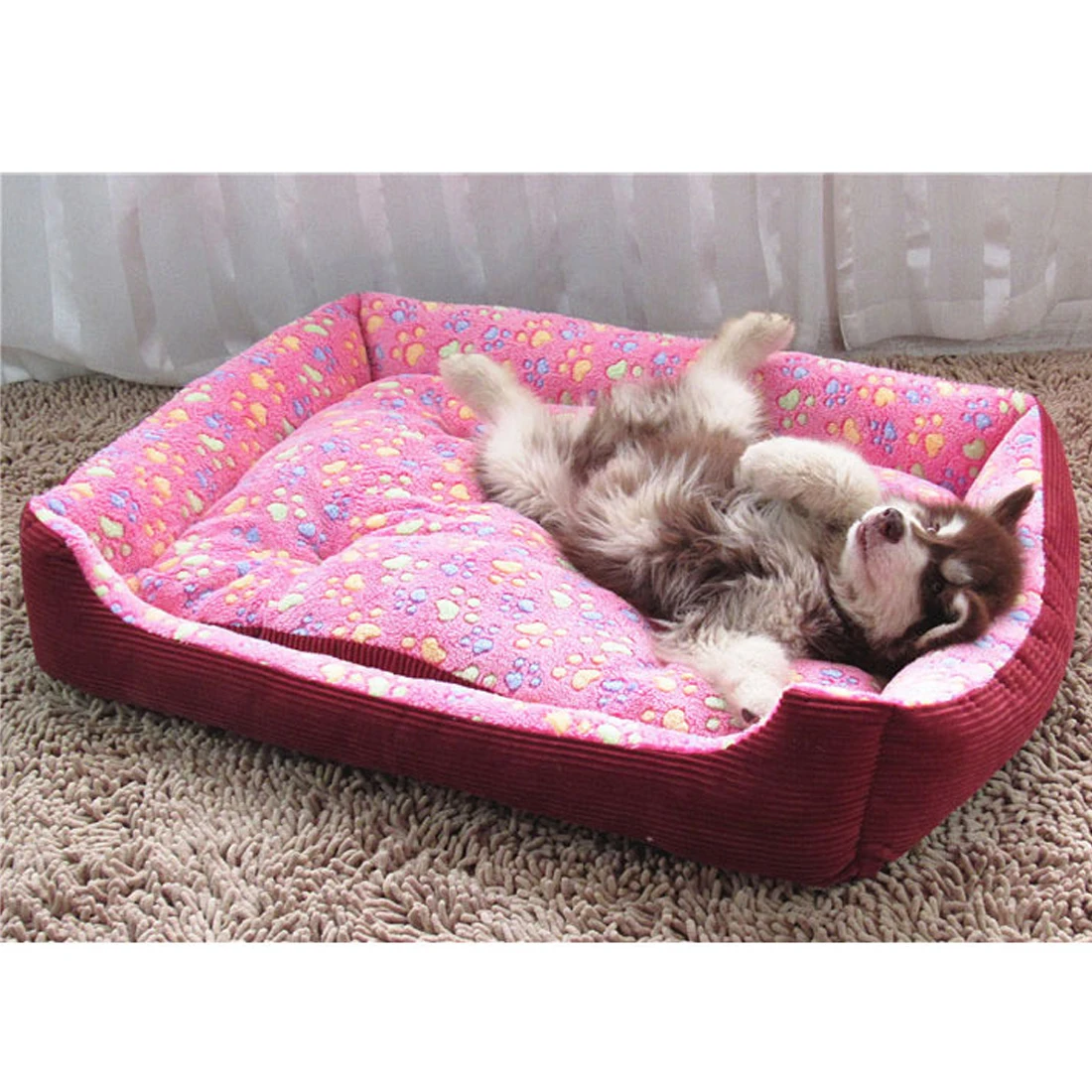 

Pet House Bed For Dog Cat Corduroy Padded Waterproof Washable Mat Soft Sofa Kennel Dogs Cats House Dog beds For Large dogs