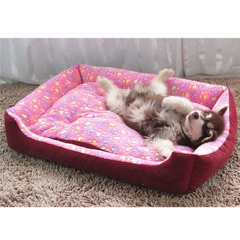 

Pet House Bed For Dog Cat Corduroy Padded Waterproof Washable Mat Soft Sofa Kennel Dogs Cats House Dog beds For Large dogs