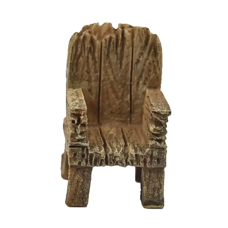 2pcs Mini Simulated Wood Chair Ornament Resin Craft Micro Landscape Home Decor 2pcs Mini Simulated Wood Chair Ornament Resin Craft Micro Landscape Home Decor