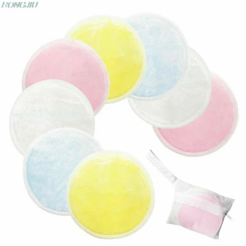 

Portable Reusable Make Up Remover Pads Bamboo Fibe Double layers Wipe Soft Pad Nail Art Cleaning Facial Cotton Pads Washable