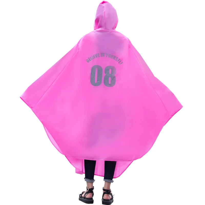 77.2018 new design Cheap to carry Hood Big hat Reflective Strip waterproof Rain Capes Plastic Bicycle Motorcycle Rain Poncho