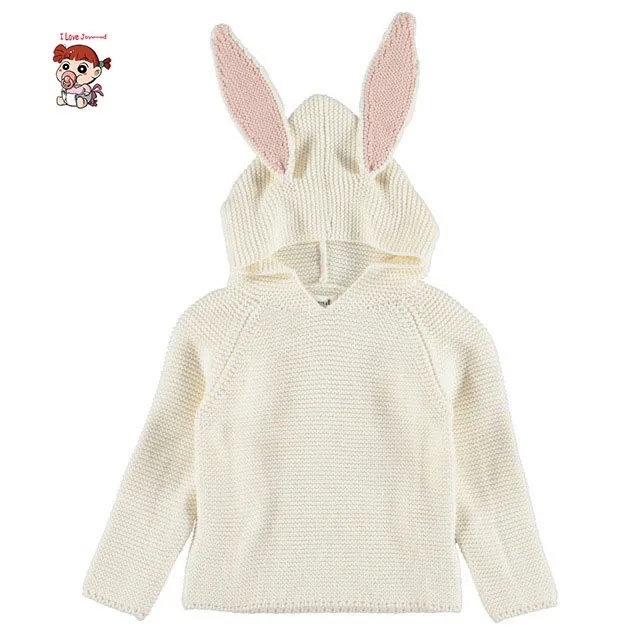 2016 Autumn Winter High quality Design Knitted Baby Rabbit Ears Hooded