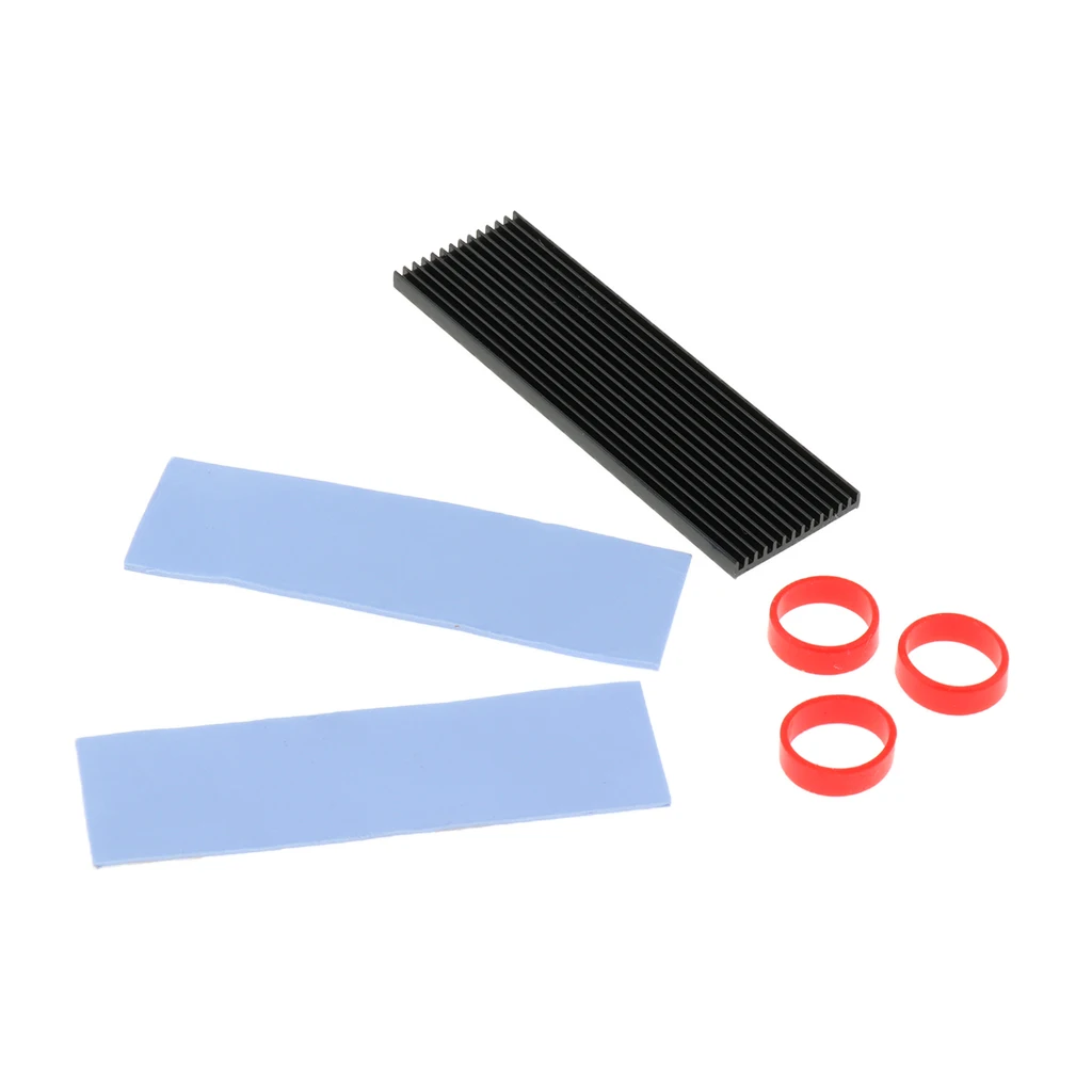 Heat Sink Dissipation Aluminum Cooling Fin for M.2 NGFF NVMe 2280 SSD Black