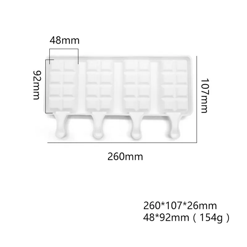 EPASUN 4 сетки Силиконовые Эскимо Мороженое Плесень бар форма производитель DIY Замороженные Леденцы Форма для торта, Мусса морозильник мороженого