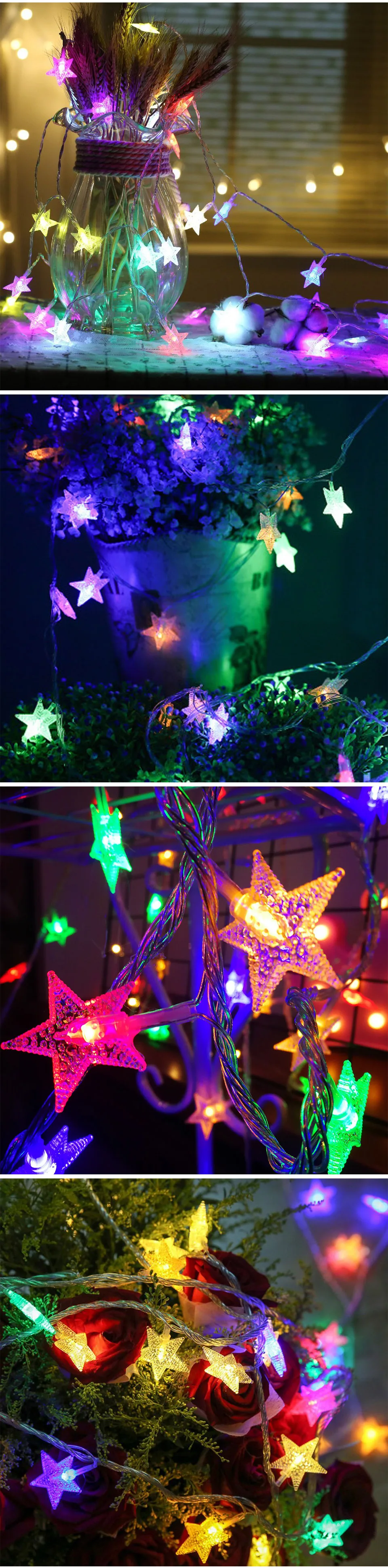 Battery Ed Fairy Garland Lights Led Star String 5m Lights Led Star String