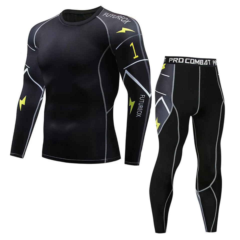 

Fitness MMA Boxing Rashguard Long Sleeve T-Shirt Pants Bjj Kickboxing Tiger Muay Thai Set Jerseys Bodybuilding Men Running Tops
