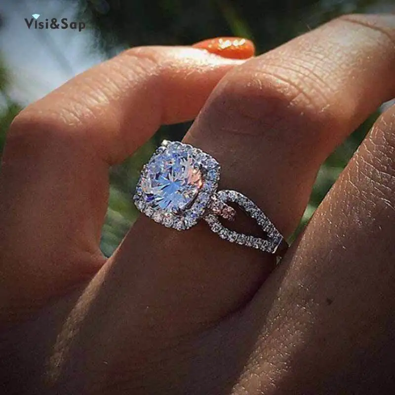 Visisap Europe United States Hot Selling Dazzling Wedding Rings for Women Dropshipping Support Vintage Jewelry Supplier B2692 | Украшения и