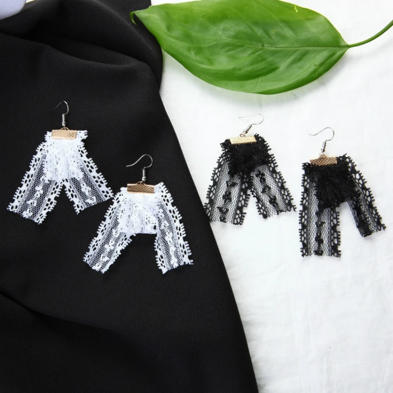 

2018 Korean Earings Fashion Jewelry Simple Ladies Cloth Lace Earrings Pierced Earrings Brincos Earrings For Women