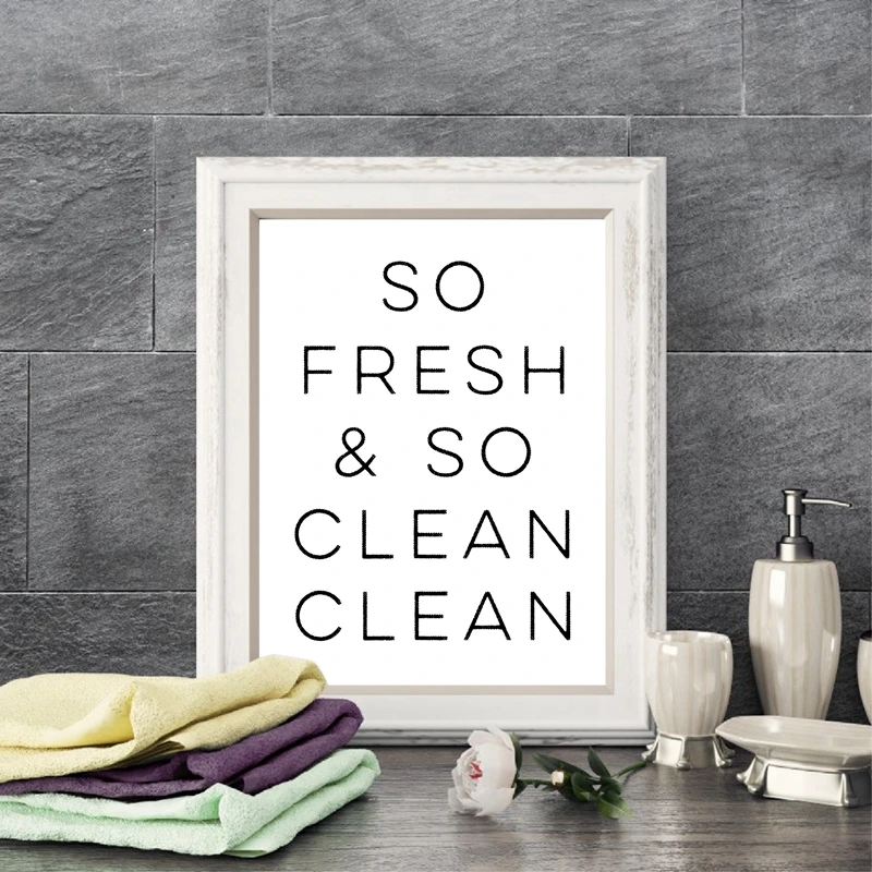 So Fresh So Clean Clean Canvas Art Prints Bathroom Decor
