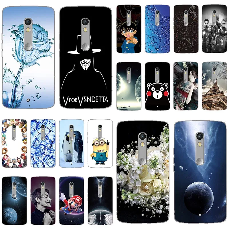 

Soft Case For Motorola Moto X Play X3 lux XT1561 XT1562 5.5" Case Back Cover HD Print Rose Patterned Silicone TPU Fundas Para