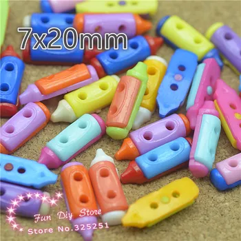 

50pcs Cute crayon plastic cartoon buttons 2 holes button wholesale Children's clothes button accessories
