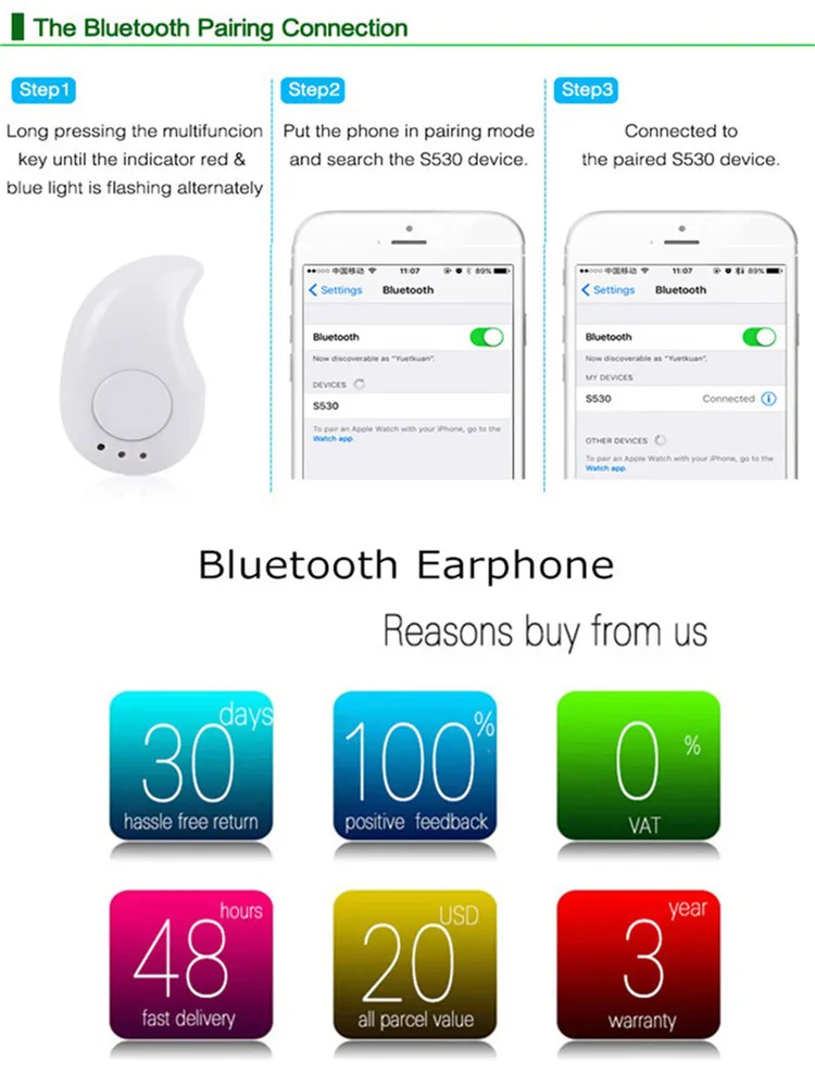 Mini Bluetooth Stereo Headset Wireless Headphones bluetooth Earphone with Microphone Car Call Handsfree Headphone for xiaomi (17)