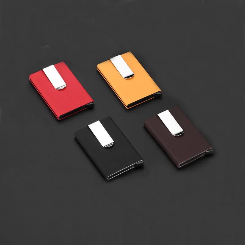 

New Arrival Auto Credit Card Holder Fashion Women Men Aluminum Alloy Bank Card Minimalist Wallet Business Rfid Slip Pasjeshouder