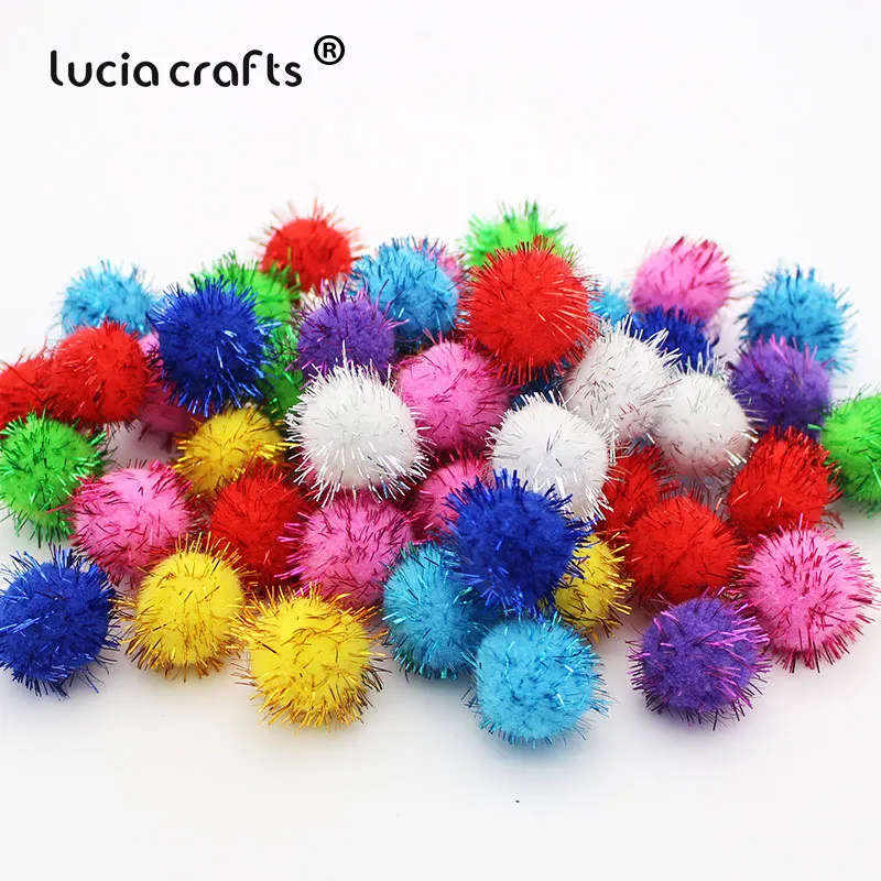 

Lucia Crafts 48pcs 25mm Pompoms,glitter K1004