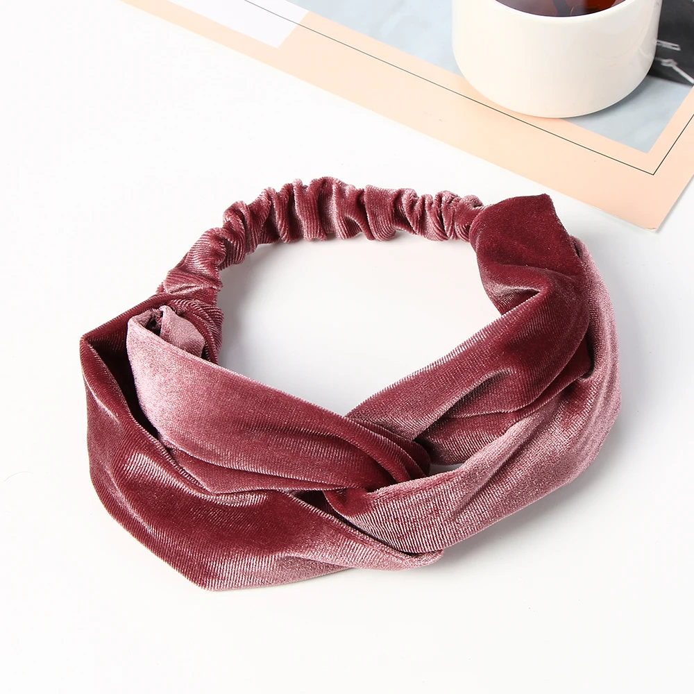 Colorful Girls Trendy Headband Lady Velvet Twist Headwrap Women Fashion