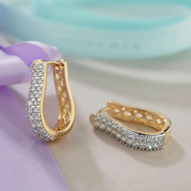 Новые серьги золотые-Цвет cc Серьги-кольца для Для женщин Bijoux Brinco CZ Циркон серьги Мода 23e18k-15