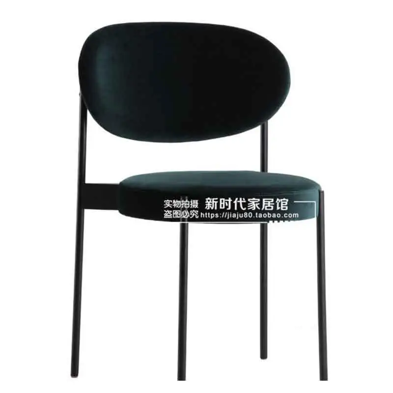 20%Nordic Iron Dining Chair Simple Modern Chair Home Cafe Hotel Fabric Designer Chair Leisure Stool