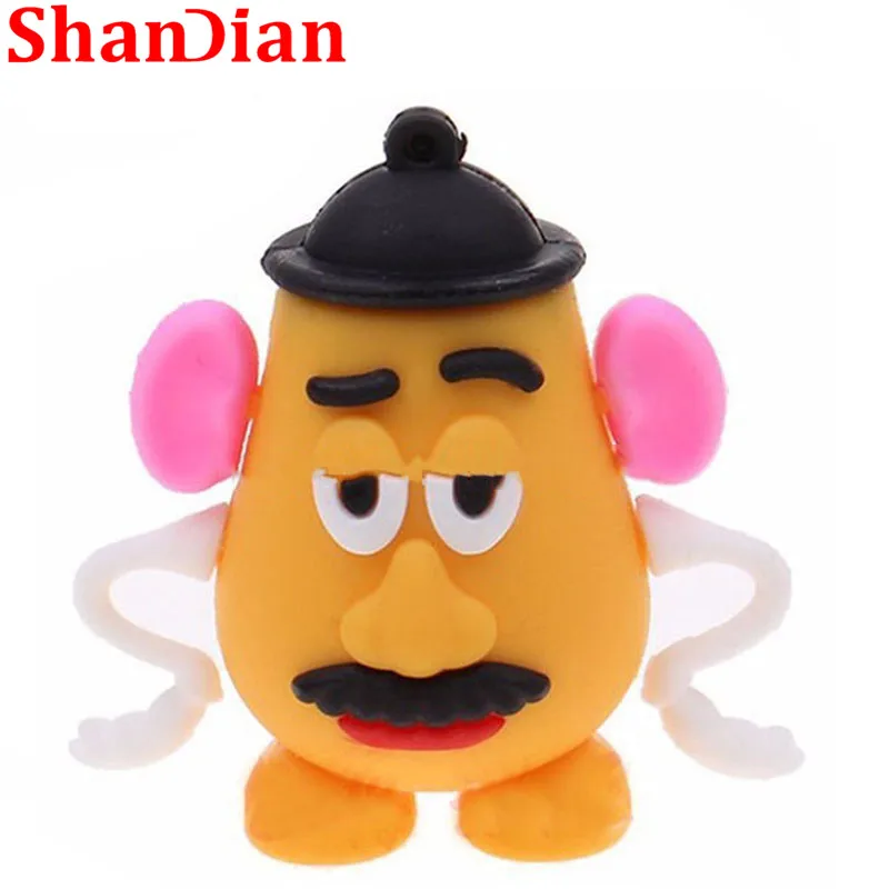 

SHANDIAN New cute Mr. Potato Head Pen Drive 64G 32GB 16GB 4GB Usb2.0 Flash Drive Pendrive memory stick U disk gift Free Shipping