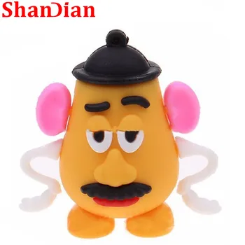 

SHANDIAN New cute Mr. Potato Head Pen Drive 64G 32GB 16GB 4GB Usb2.0 Flash Drive Pendrive memory stick U disk gift Free Shipping