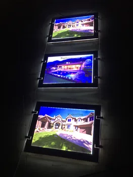 

A4 ceiling hanging double side Advertising window LED sign display, LED Magnetic Window Light Pocket, Shop Window Display