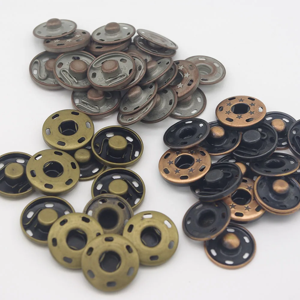 free shipping 10set/lot 19mm 2 Parts Sew On Snaps Buttons Metal Press