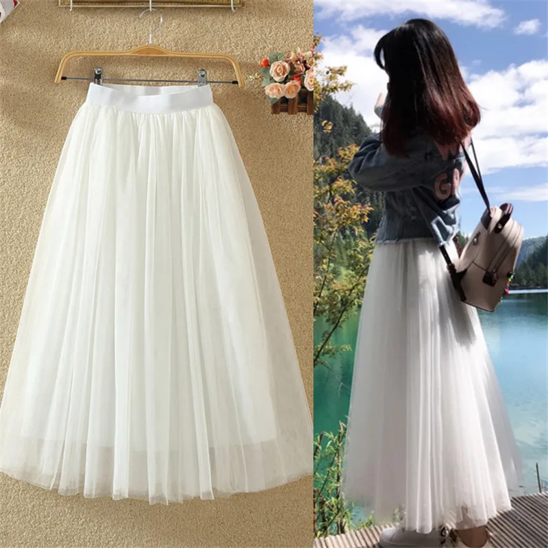 New Tutu Skirt Women Ball Gown Tulle Skirt Casual 85 90CM skirts Women 8SK001in Skirts from