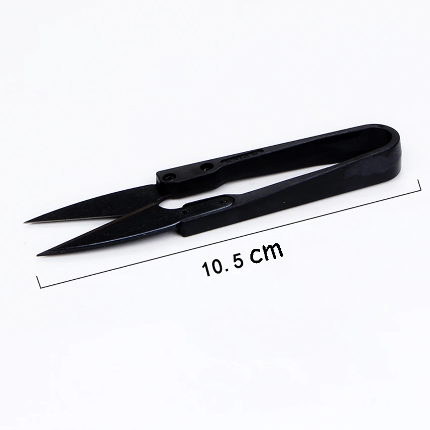 

Sewing Thread Scissors Embroidery Shears Cloth Cutting Tailor's Scissors U-shape Black Handle Cross Stitch Cutter