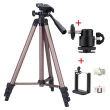 WT3130 Портативный штатив для камеры с шаровой головкой+ держатель для телефона с зажимом 1/" крепление для Canon Nikon sony DSLR камеры s DV видеокамеры штатив
