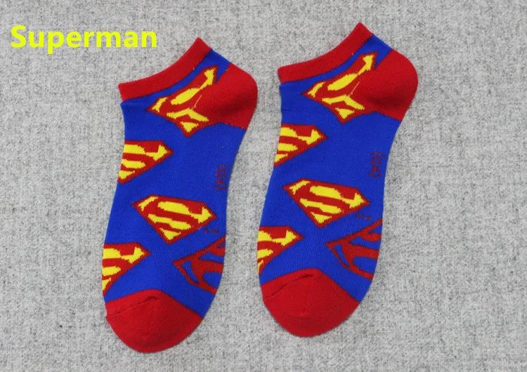 15 видов стилей флэш-Wonder Woman Костюмные носки Для женщин Для мужчин Супермен Бэтмен Зеленый Фонари носки до лодыжки пара влюбленных спортивные носки - Цвет: Superman