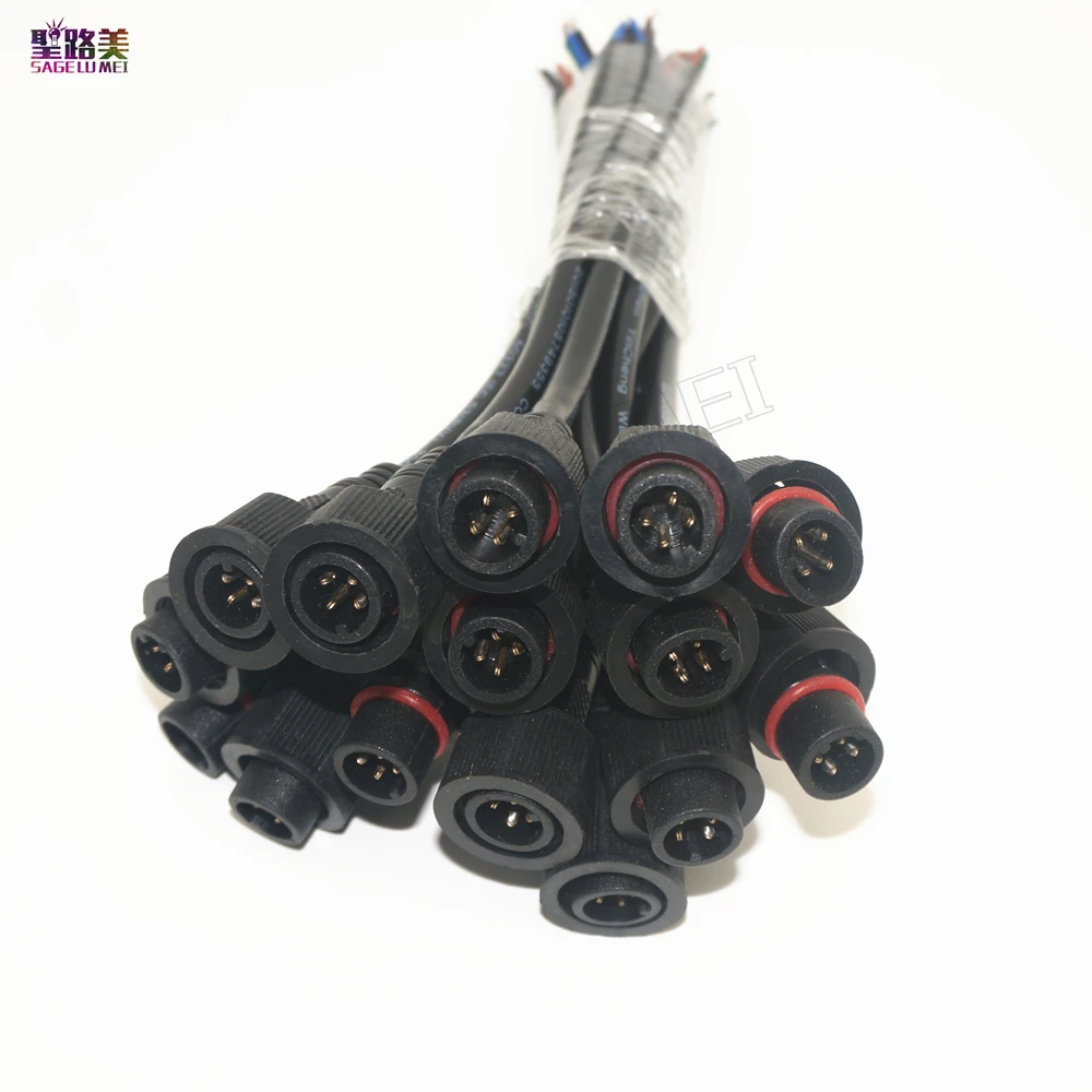 

5 pairs Male to Female Waterproof Cable for 5050 RGB led modules strip lamp lighting 4 Pin connector IP68 wp wire connector