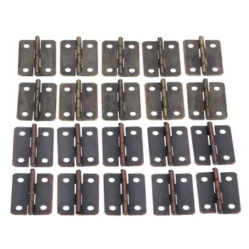 

DRELD 10Pcs Antique Cabinet Hinges Furniture Accessories Jewelry Boxes Decorative Hinge Furniture Fittings For Cabinets 25*18mm