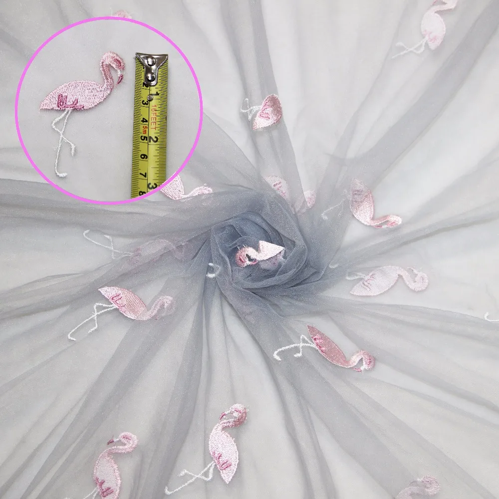 5 м/лот, рубашка с изображением фламинго, вышитая, сетчатая, Тюлевая ткань нейлон мягкая ткань для тюля украшения для платье-пачка