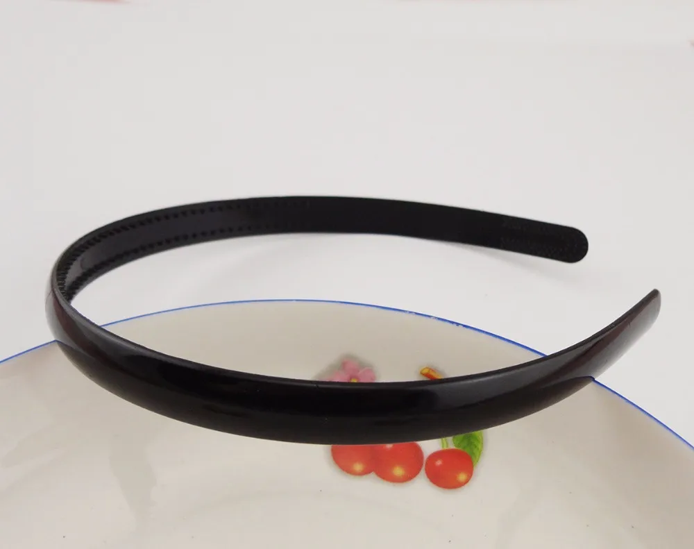 10PCS 12mm Black plain Round face Plastic hair headbands with teeth for