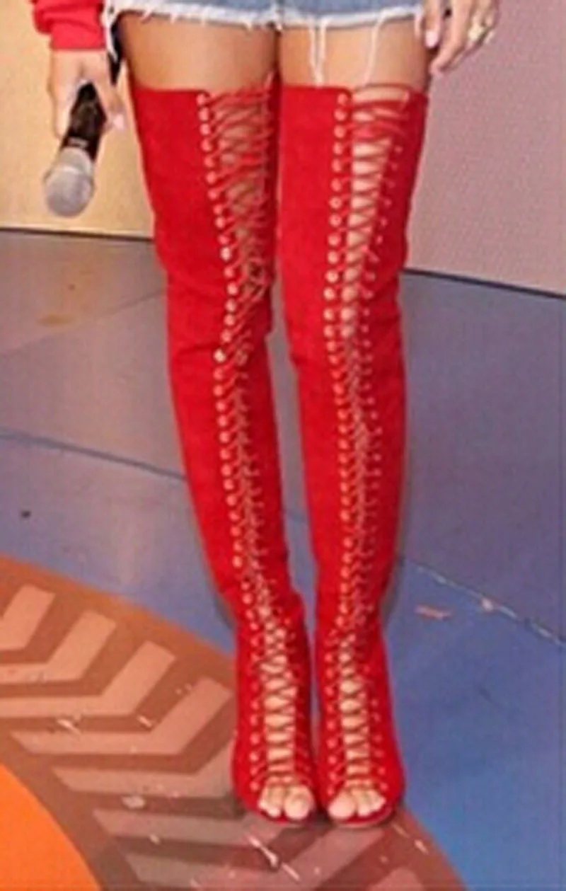 summer newest peep toe lace up over the knee long boots sexy high quality  leather boots|boots shipping|boots vintageboot holster - AliExpress