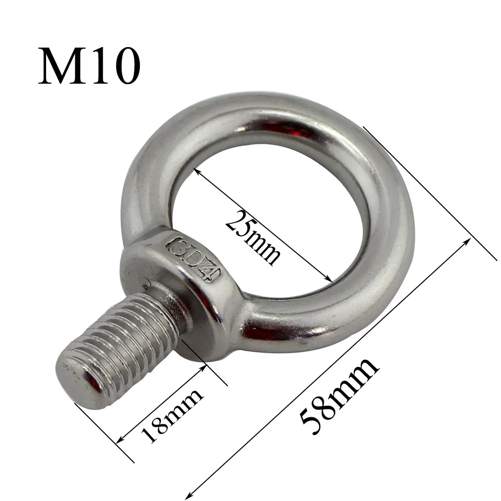 5 pc per lot Eye Bolt Stainless Steel Marine Lifting Eye Bolt Ring