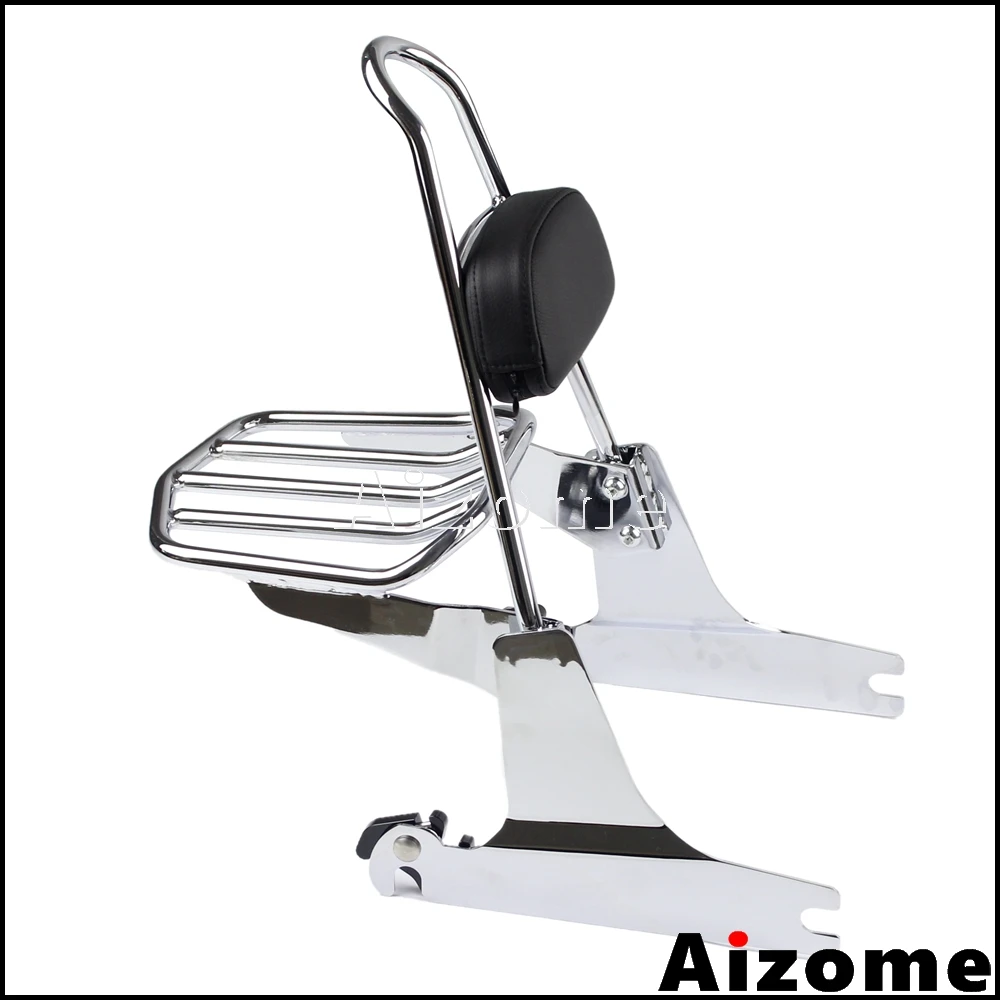 Motorcycle Backrest Sissy Bar Luggage Rack For Harley Softail Fat Boy