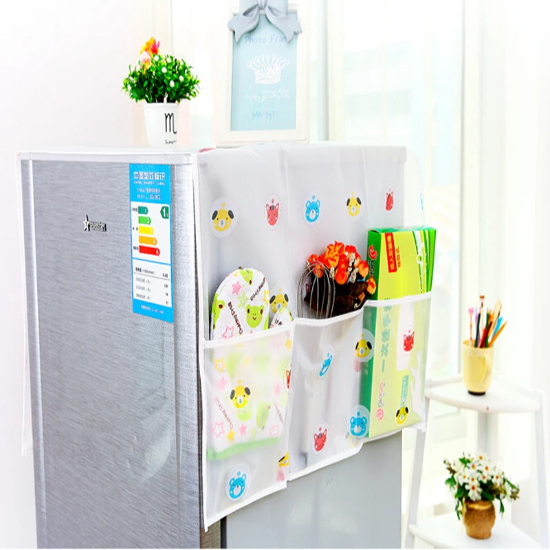 

Transparent Printing Waterproof Refrigerator Cover Towel Household Appliances Washable Storage Bags Kitchen Accessories