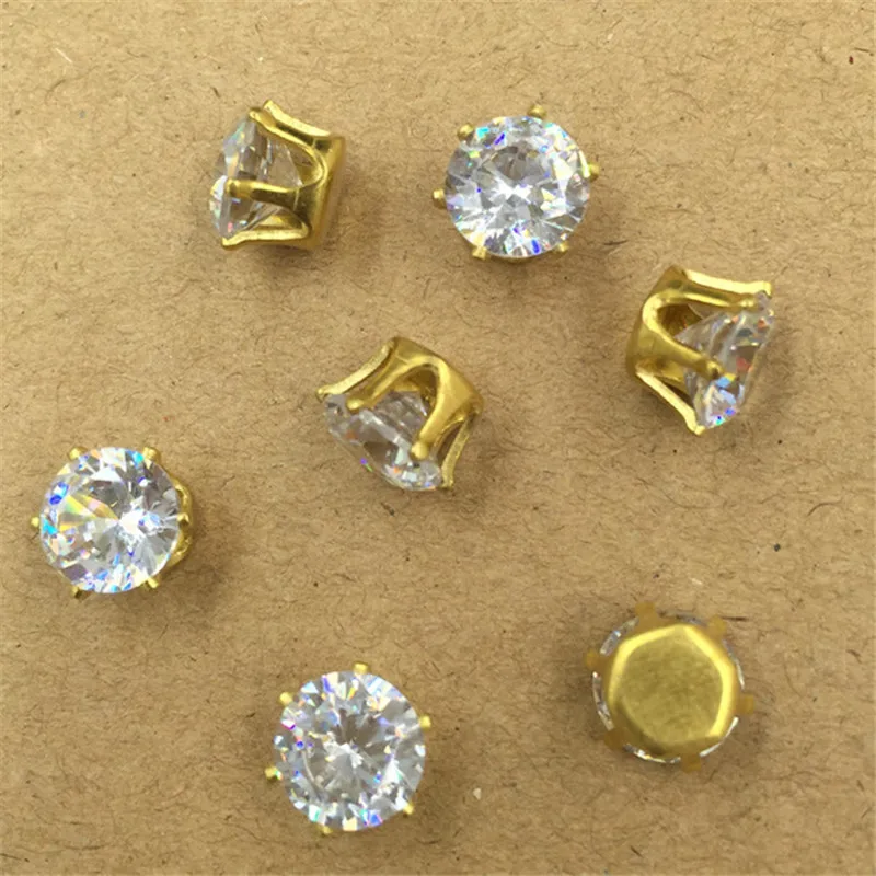 8mm Silver Gold Antique Bronze Fashion Round Crystal Crystal Rhinestone Zircon Set Auger DIY Jewelry Making