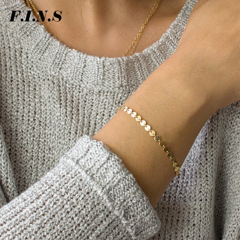 F.I.N.S браслеты для женщин классические трендовые цинковый сплав золотая металлическая цепь регулируемый браслет шарм браслеты дружбы