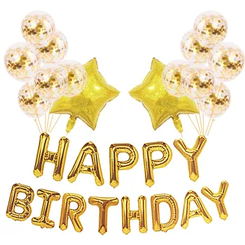 

Round Confetti Balloon 12/16/18 Inch Gold Confetti Balloon Party Wedding Child Birthday Party Bachelor Party Decoration 15PC Set